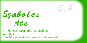 szabolcs ats business card